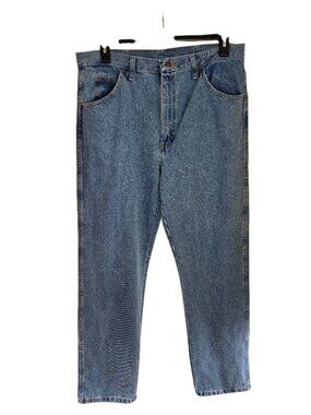 Rustler Classic Straight Leg Jeans 36x34 Blue Denim Regular Fit Mens